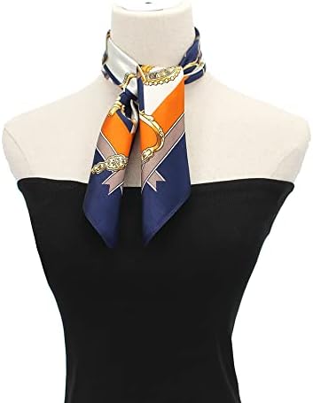 ANDANTINO 100% Mulberry Silk Scarf -21” Lightweight Square Neckerchief – Breathable Digital Printed Scarves with Gift Packed