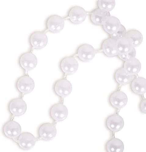 Kangaroo Vintage 48" Flapper Faux Pearl Necklace for Women White, 1 Pack - 1920s Costume Jewelry Accessory for Girls & Accessories for Women - Strand Pearls Long Necklace For Christmas Events Outfit