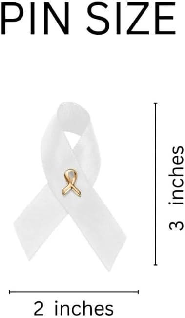 1/2/5/10/25/50/100pcs Satin Awareness Ribbon Pins (Pick your color), for Cancer & Disease Awareness, Bulk Quantities for Fundraising, Events, Gift Giving