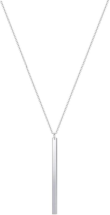 Artmiss Bar Pendant Necklace Gold Long Y-Necklace Delicate Lariat Chain Jewelry for Women