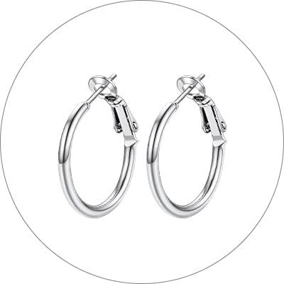 FOCALOOK 14K Gold Plated Lightweight Large Hoops| 2mm Thin Hoop Earrings for Women 30/40/50/70/100mm