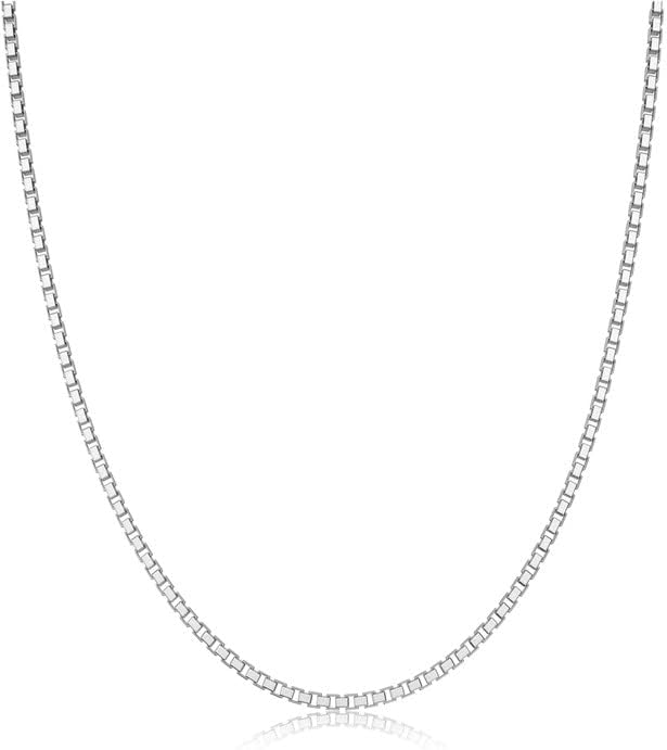 925 Sterling Silver Box Chain 2/3/4/5mm Necklace for Men Silver Link Chain for Women 16/18/20/22/24/26/30 Inches