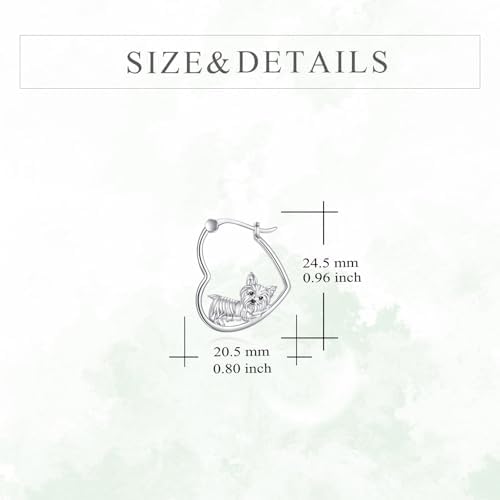 YFN Animal Earrings Sterling Silver Animal Heart Hoop Dangle Earrings Cute Jewelry Gifts for Women