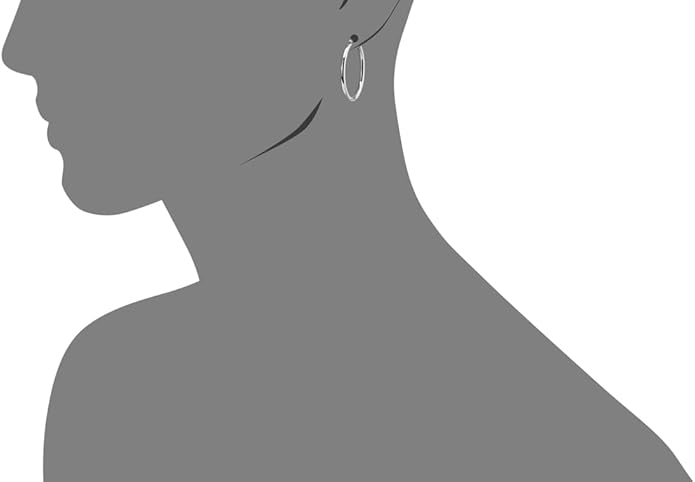 14k White Gold Polished Real Gold Hoop Earrings, Plain Round Gold Hoops, White Gold Hoop Earrings