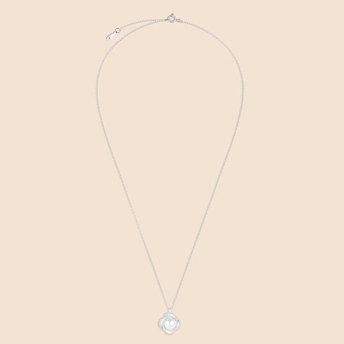spkoueh women's pearl necklace, Womens Pendant Necklaces，925 sterling silver pendant necklace, freshwater cultured pearl, suitable for daily wear and as a gift for family and friends