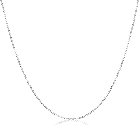 Privosa Fine Jewelry Necklace for Women - 925 Sterling Silver Necklace for Men - Unisex 16 to 18 Inch Adjustable Chain - Italian Made with Spring Ring