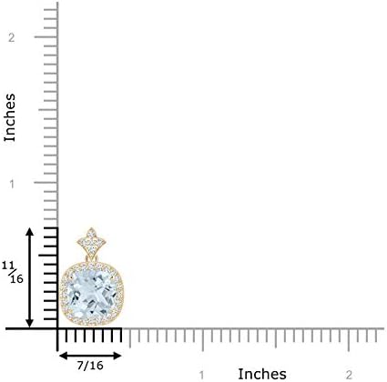 Angara Natural Aquamarine Pendant for Women | Vintage in 14K Solid Gold/Platinum With 18" Chain | March Birthday, Anniversary, Gemstone Jewelry Gift