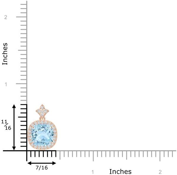 Angara Natural Aquamarine Pendant for Women | Vintage in 14K Solid Gold/Platinum With 18" Chain | March Birthday, Anniversary, Gemstone Jewelry Gift