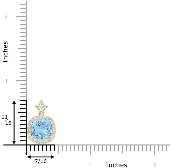 Angara Natural Aquamarine Pendant for Women | Vintage in 14K Solid Gold/Platinum With 18" Chain | March Birthday, Anniversary, Gemstone Jewelry Gift