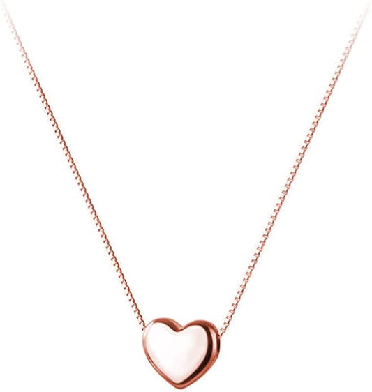 SLUYNZ Genuine 925 Sterling Silver Tiny Love Heart Pendant Necklace for Women Simple Sweet Heart Choker Necklace
