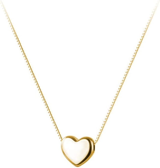 SLUYNZ Genuine 925 Sterling Silver Tiny Love Heart Pendant Necklace for Women Simple Sweet Heart Choker Necklace