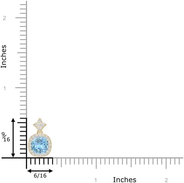 Angara Natural Aquamarine Pendant for Women | Vintage in 14K Solid Gold/Platinum With 18" Chain | March Birthday, Anniversary, Gemstone Jewelry Gift