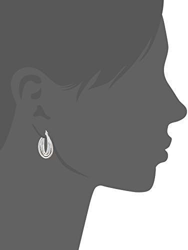 Edforce Women's Stainless Steel Overlapping Triple Hoop Earrings, (25mm-35mm)