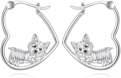 YFN Animal Earrings Sterling Silver Animal Heart Hoop Dangle Earrings Cute Jewelry Gifts for Women