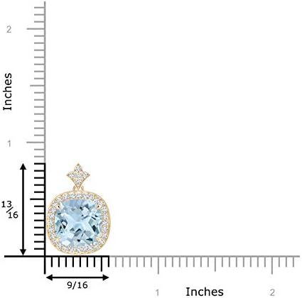 Angara Natural Aquamarine Pendant for Women | Vintage in 14K Solid Gold/Platinum With 18" Chain | March Birthday, Anniversary, Gemstone Jewelry Gift
