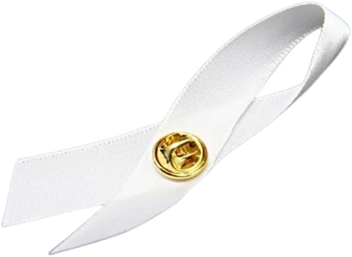 1/2/5/10/25/50/100pcs Satin Awareness Ribbon Pins (Pick your color), for Cancer & Disease Awareness, Bulk Quantities for Fundraising, Events, Gift Giving