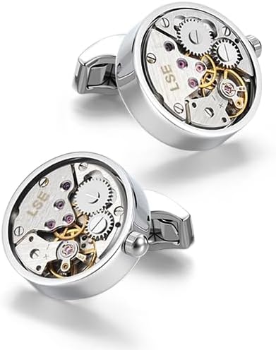 MERIT OCEAN Cuff Links Mens Steampunk Movement Shape, Cufflinks for Men Mens Shirt Vintage Gears, Cufflinks for Business Wedding Gifts