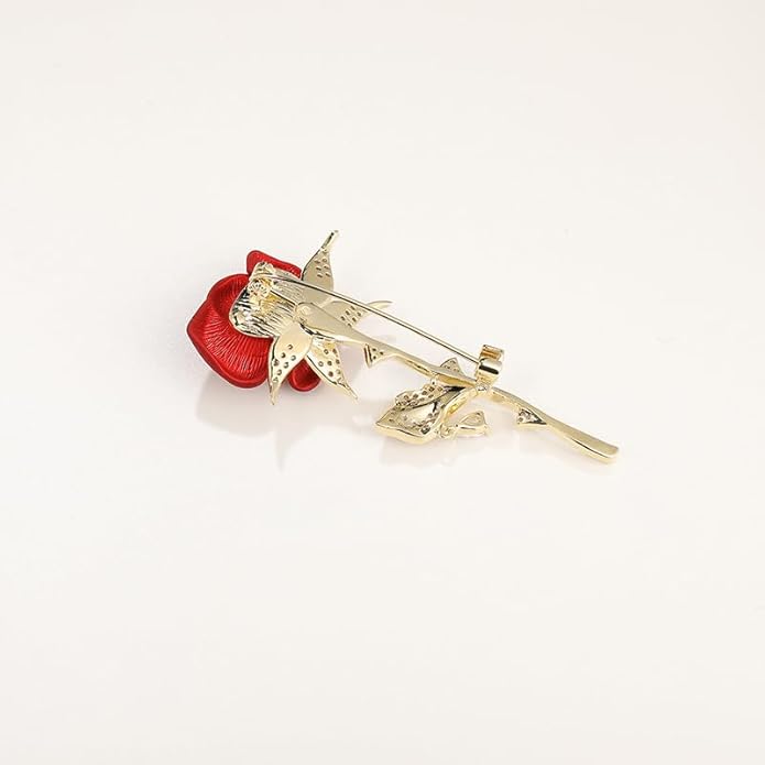 AILONMEI Red Rose Flower Brooches and Pins for Women Costume Jewelry Brooch Pins Broches Jewelry for Women Elegant Lady Pin