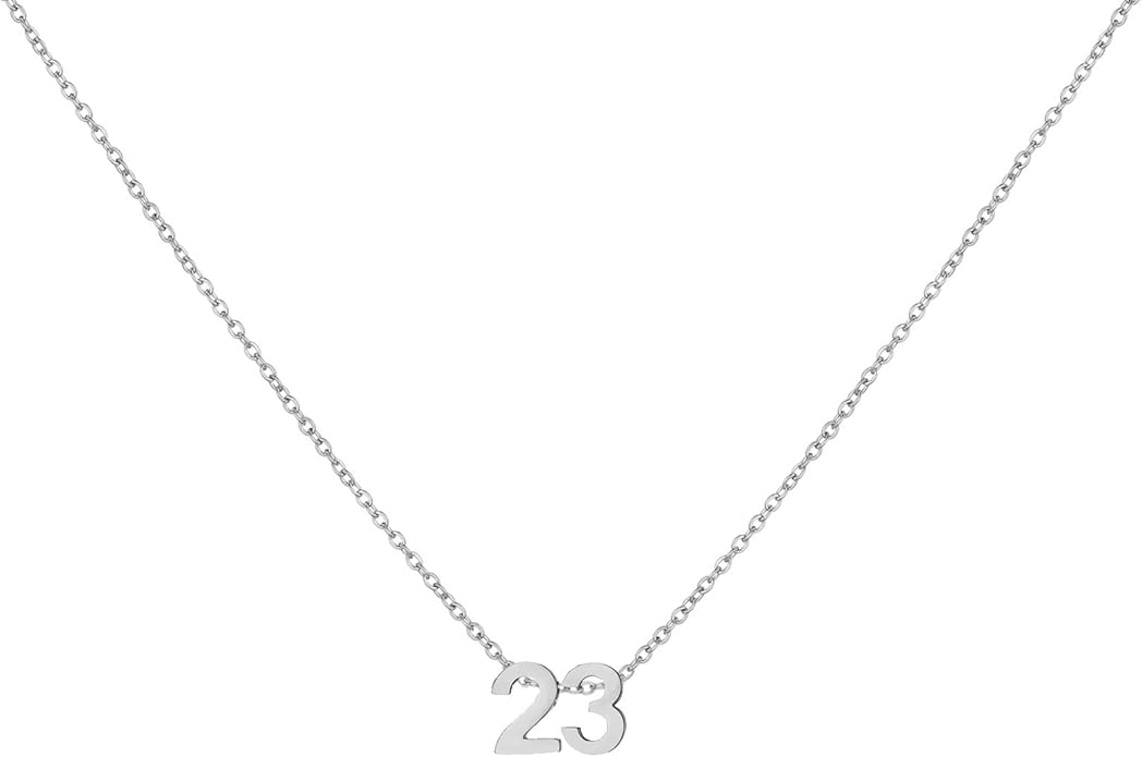 Number Necklace for Women Dainty 18K Gold Plated Pendant Necklace Charm Birth Month Personalized Jewelry Birthday Gift