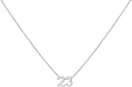 Number Necklace for Women Dainty 18K Gold Plated Pendant Necklace Charm Birth Month Personalized Jewelry Birthday Gift