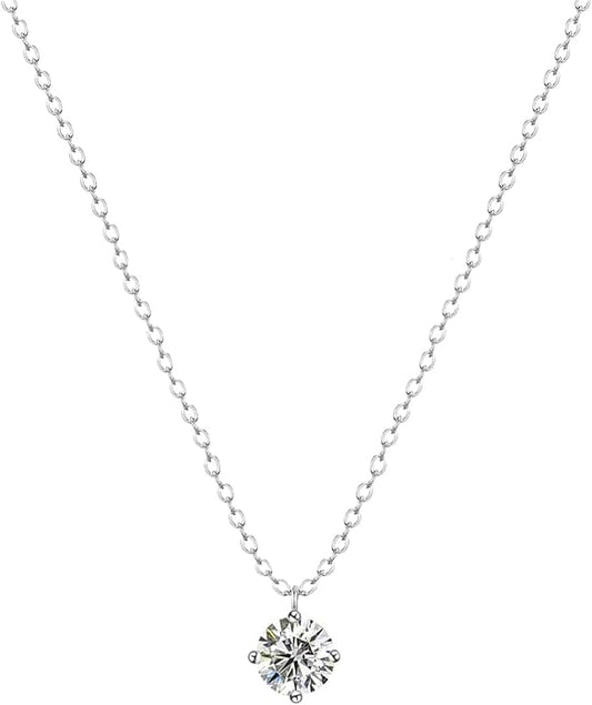 Zeffy Diamond Necklaces for Women, Dainty Gold Necklace 18k Gold Plated Layered Necklaces Simple Gold CZ Diamond Pendant Necklaces for Women Trendy Jewelry Gifts for Girls