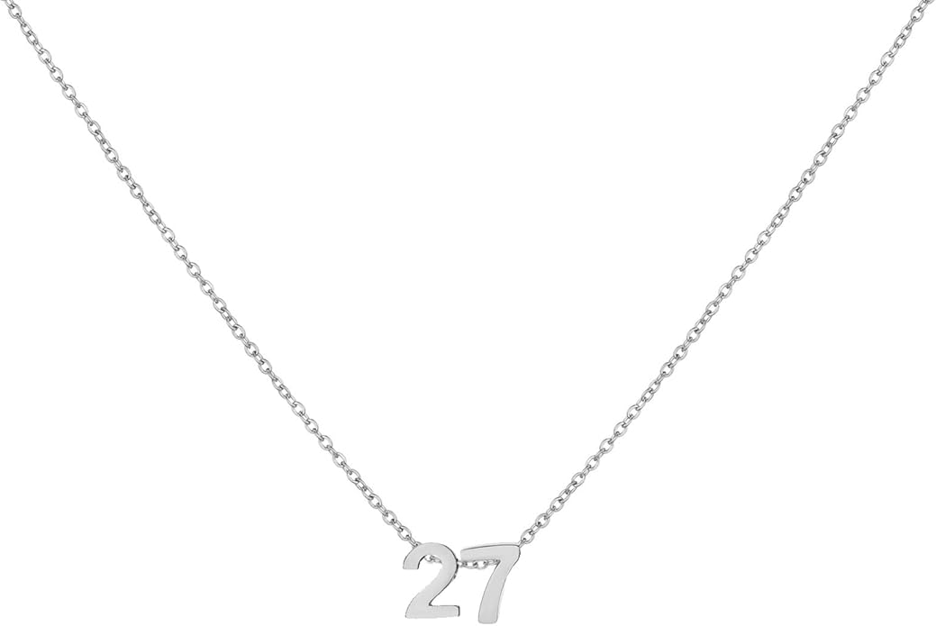 Number Necklace for Women Dainty 18K Gold Plated Pendant Necklace Charm Birth Month Personalized Jewelry Birthday Gift