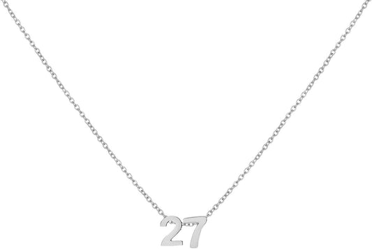 Number Necklace for Women Dainty 18K Gold Plated Pendant Necklace Charm Birth Month Personalized Jewelry Birthday Gift
