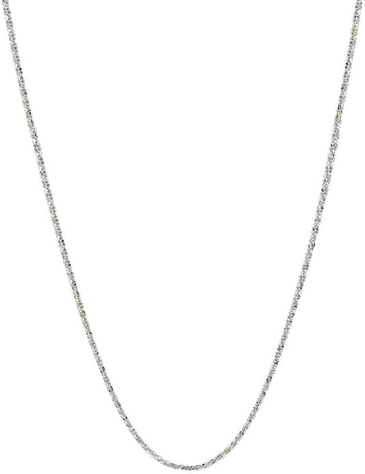 Savlano 925 Sterling Silver Solid Crisscross Roc Chain Necklace For Women - Made in Italy Comes With a Gift Box