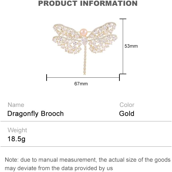 14K Gold Exquisite Dragonfly Brooch Adorned with Colorful Gemstones and Lustrous Pearls, Chic Brooch Accent for Special Events, Ideal for Stylish Women