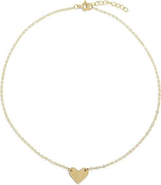 Jewelry: Heart Choker Necklace for Women – 3-Year Color Guarantee – Waterproof, Non-Tarnish, Hypoallergenic, Gold PVD Coated – Perfect for Beach, Weddings, Gifts – Small - Large Sizes