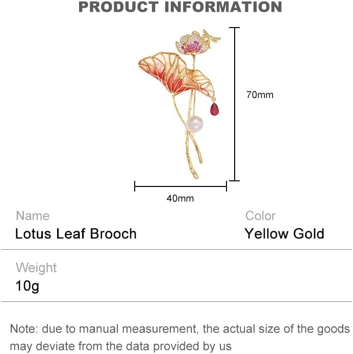 14K Gold Lotus Leaf Brooch with Sparkling Moissanite & Pearl, Elegant Flower Design - Unique Jewelry Gift for All Occasions