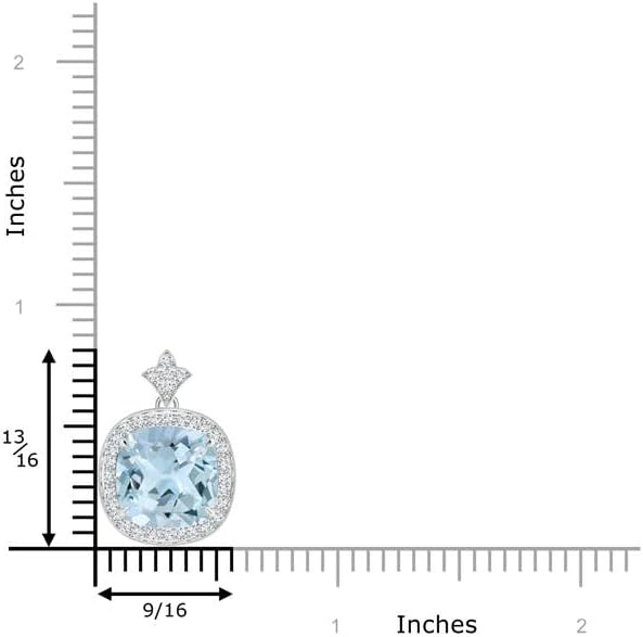 Angara Natural Aquamarine Pendant for Women | Vintage in 14K Solid Gold/Platinum With 18" Chain | March Birthday, Anniversary, Gemstone Jewelry Gift