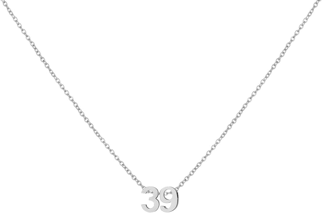 Number Necklace for Women Dainty 18K Gold Plated Pendant Necklace Charm Birth Month Personalized Jewelry Birthday Gift