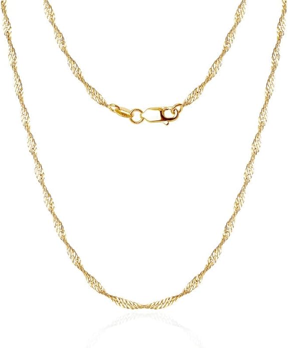 925 Sterling Silver Singapore Chain Lobster Clasp Paperclip Necklace for Women Sparkling Chain 2mm2.5mm3mm4mm5mm Gifts for Her