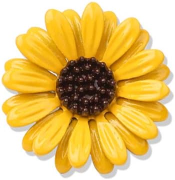 HUJUON Daisy Flower Brooch Pin for Women. Yellow Sunflower Collar Pin Chrysanthemum Brooch Coat Hat Sweater Accessories