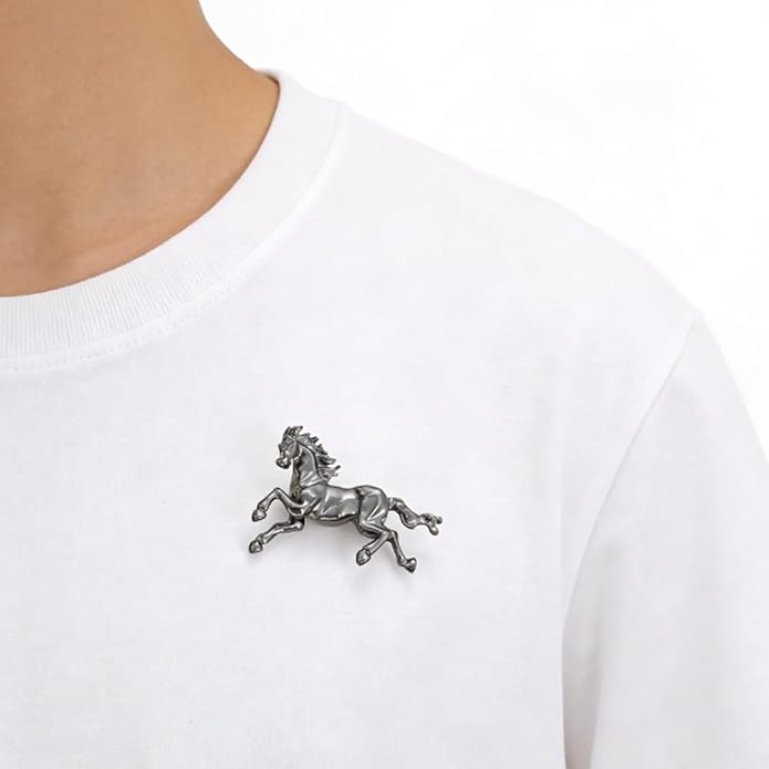 2026 New Year Of Horse Pin Brooch, Good Luck Chinese Zodiacs Horse Pins For Fashion Accessories Animal Lucky Charm Statue Feng Shui Gifts Jewelry For Women Men