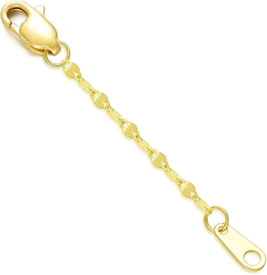 14k Gold Necklace & Bracelet Extender Chain, 1"/1.5"/2"/3"/4"/5" Durable Removable Gold Extension Chain
