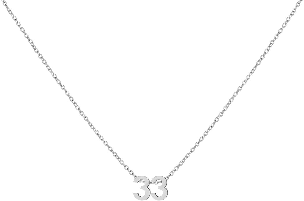 Number Necklace for Women Dainty 18K Gold Plated Pendant Necklace Charm Birth Month Personalized Jewelry Birthday Gift