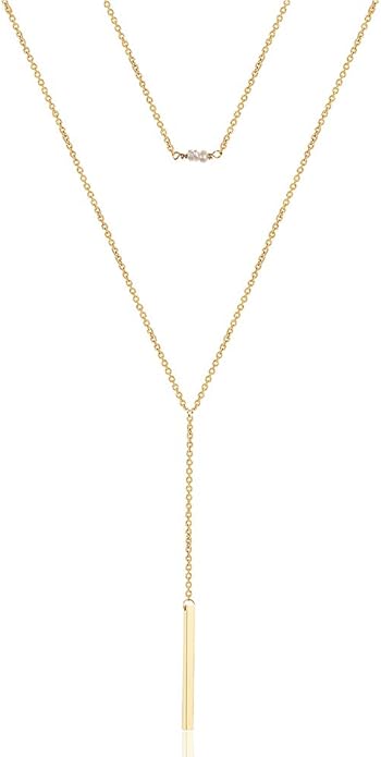 Turandoss Dainty Layered Choker Necklace, Handmade Y Pendant Necklace Multilayer Bar Disc Necklace Adjustable Layering Choker Necklaces for Women