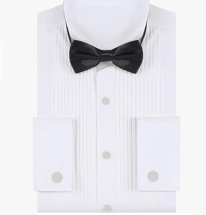MENDEPOT Men Formal Wear Dress Shirt Cufflinks And Studs Set With Box Wedding Groom Groomsmen Gift