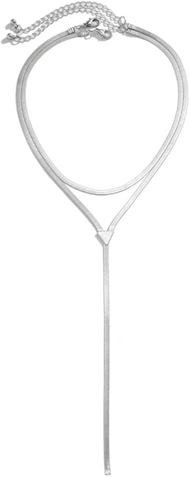 Chunky Gold Choker Necklace for Women,Trendy Silver Statement Necklace Long Snake Chain Drop Necklace,Charm Prom Body Jewelry Accessories Gifts