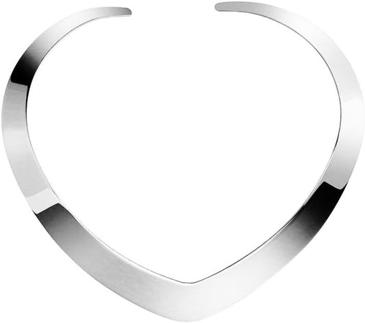 18K Gold Plated Necklace Love Choker Heart Shape Women Statement Jewelry Wide Choker Necklace Sparkly Collar Necklaces