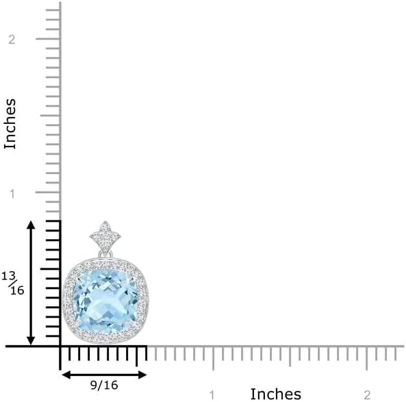 Angara Natural Aquamarine Pendant for Women | Vintage in 14K Solid Gold/Platinum With 18" Chain | March Birthday, Anniversary, Gemstone Jewelry Gift