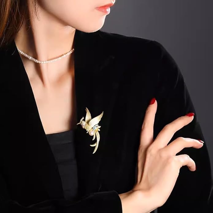 Animal Brooch Insect Bird Brooches Pearl Rhinestone Crystal Brooch 18k Gold-Plated Lapel Pins Jewelry Gifts Birthday Gifts for Women Men