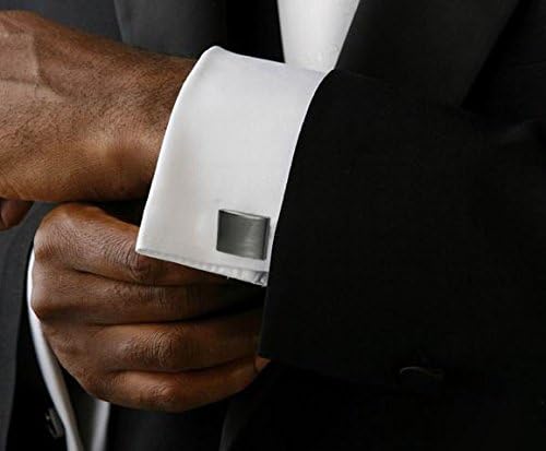 FIBO STEEL Cufflinks for Men Classic Black Cufflink Set Unique Round Square Rectangle Cuff Links for Business Shirt Formal Wedding Tuxedo Groom Suit Accessories Men Present