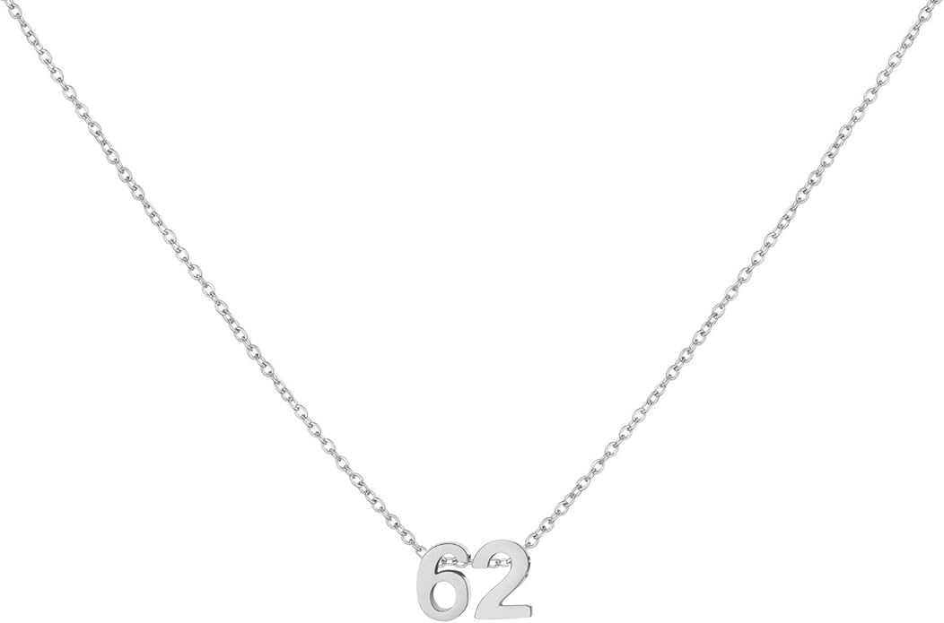 Number Necklace for Women Dainty 18K Gold Plated Pendant Necklace Charm Birth Month Personalized Jewelry Birthday Gift