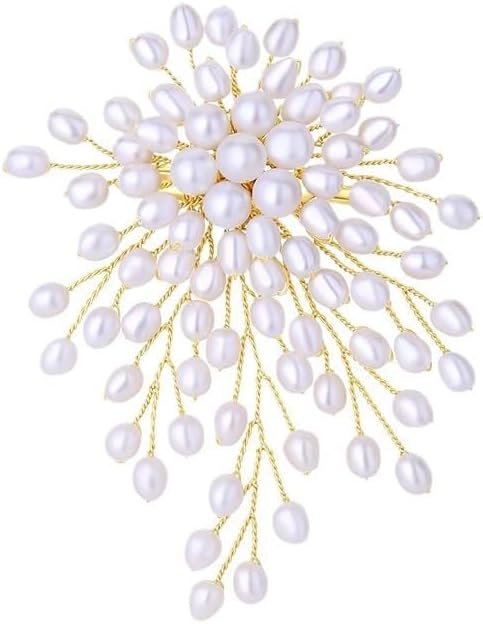 Pearl Brooch Pin Zircon Crystal Rhinestone Bouquet Flower Tassel Shape Brooch for Women Vintage Clothing Decoration Jewellery Crystal Brooch Pins ﻿