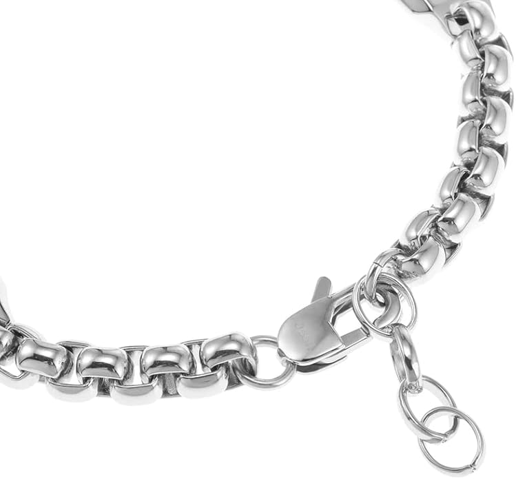 Fossil Men's Plated Stainless Steel Engravable Personalized Gift ID, Chain or Cuff Bracelet for Men