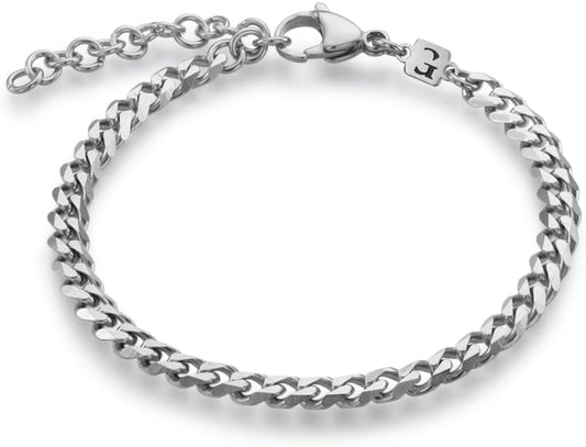 Galis Mens Bracelet - Cuban Link or Box Chain Layered Chain For Men - Premium Stainless Steel, Gift for him, Gold, Silver, Black Bracelet For Men 7-8" Size, 3-5mm Thick
