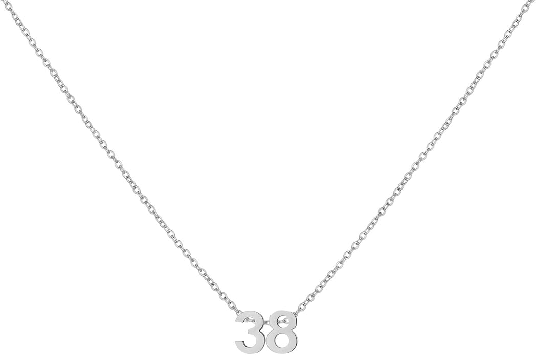 Number Necklace for Women Dainty 18K Gold Plated Pendant Necklace Charm Birth Month Personalized Jewelry Birthday Gift